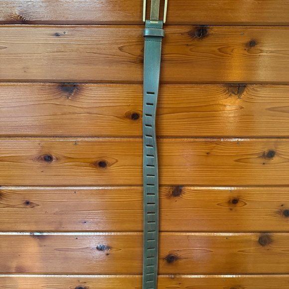 Free People Green Leather Belt with Gold Buckle - Picture 2 of 2